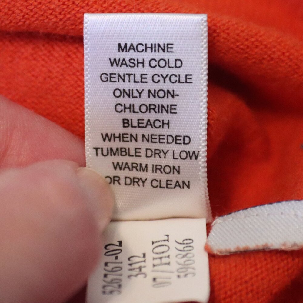 Banana Republic Orange Cotton Wool Cashmere Blend Long Sleeve Sweater Medium - Picture 4 of 10